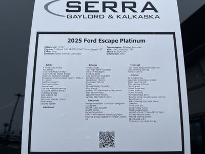 2025 Ford Escape Platinum