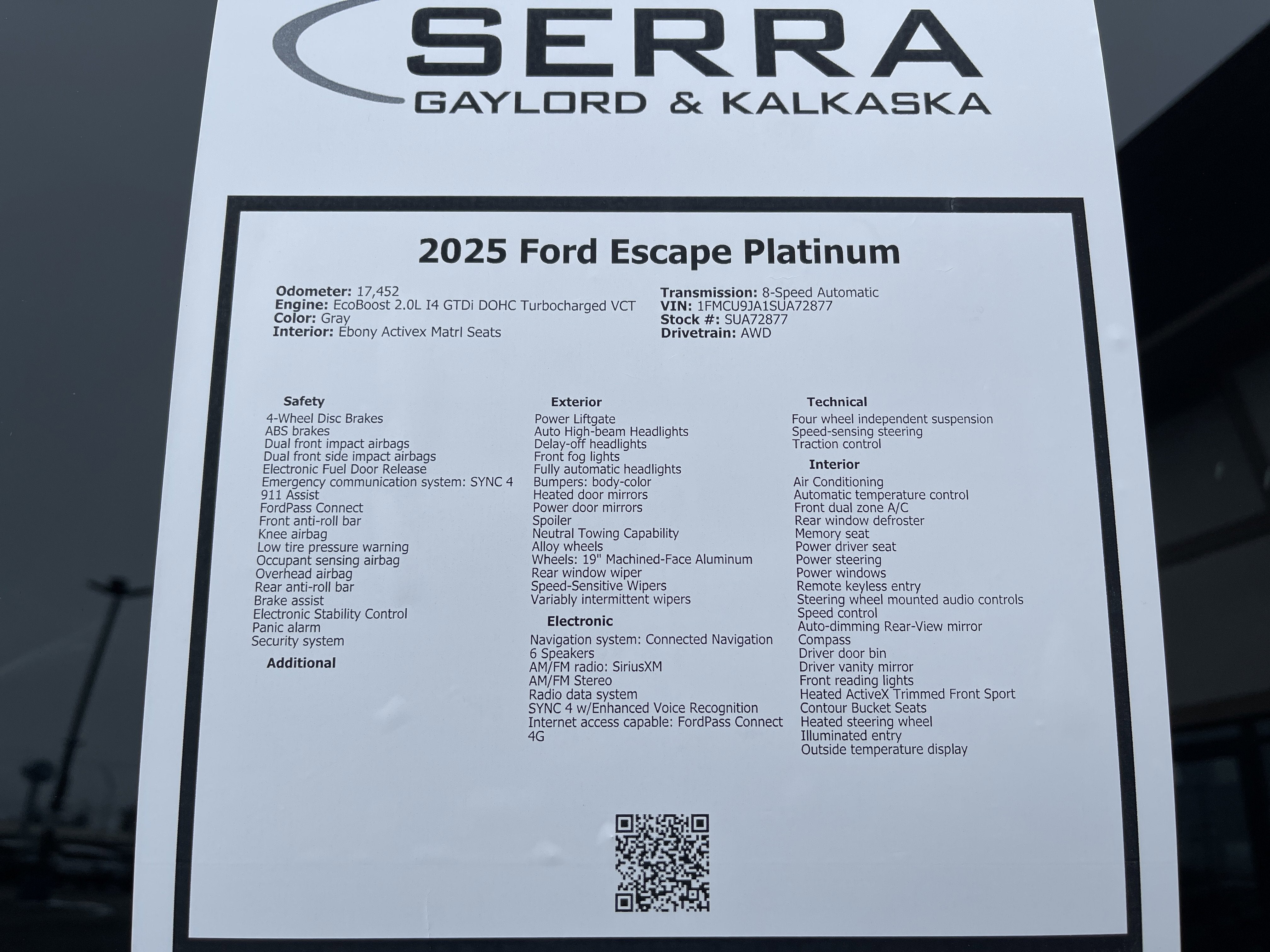 2025 Ford Escape Platinum
