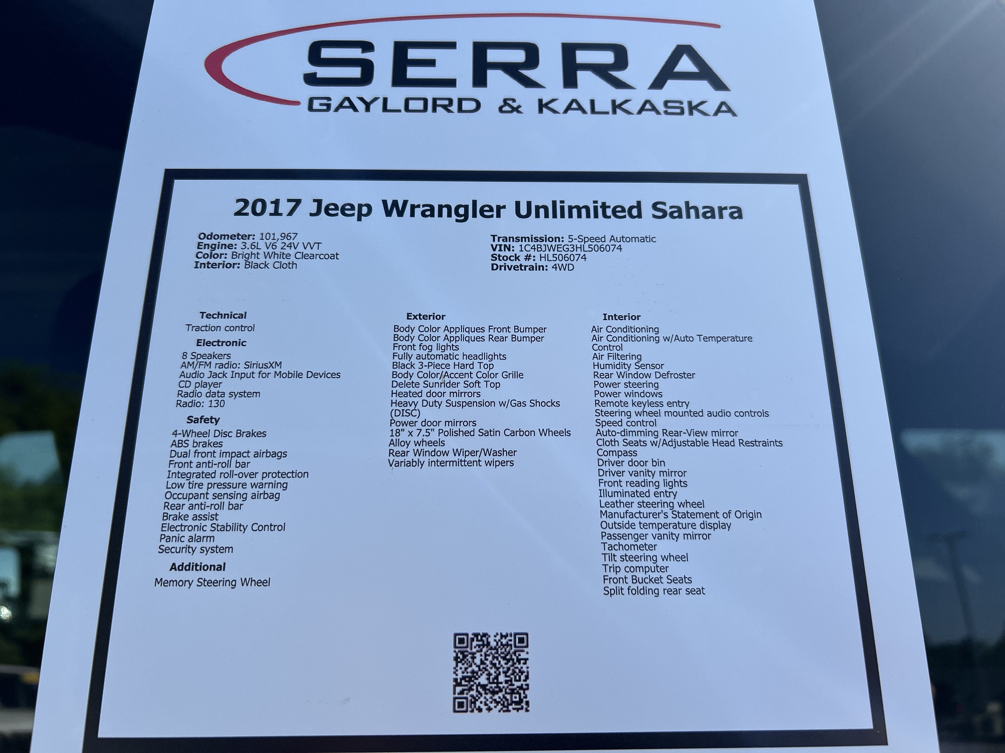 2017 Jeep Wrangler Unlimited Sahara 4x4