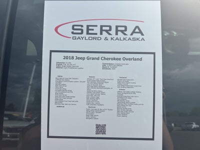 2018 Jeep Grand Cherokee Overland 4x4
