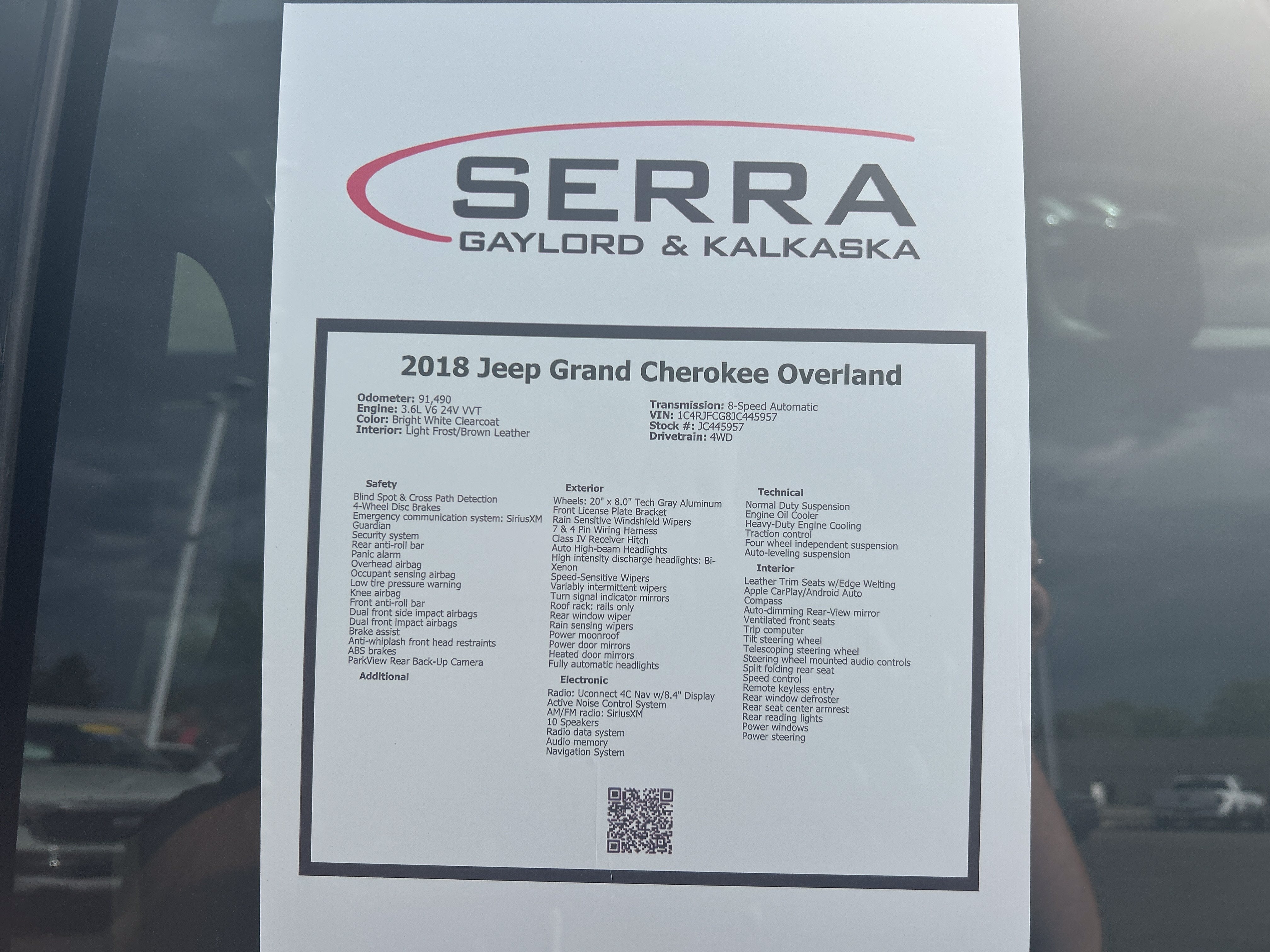 2018 Jeep Grand Cherokee Overland 4x4