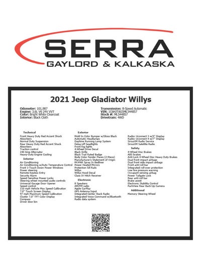 2021 Jeep Gladiator Willys 4x4