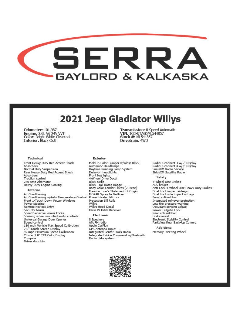 2021 Jeep Gladiator Willys 4x4