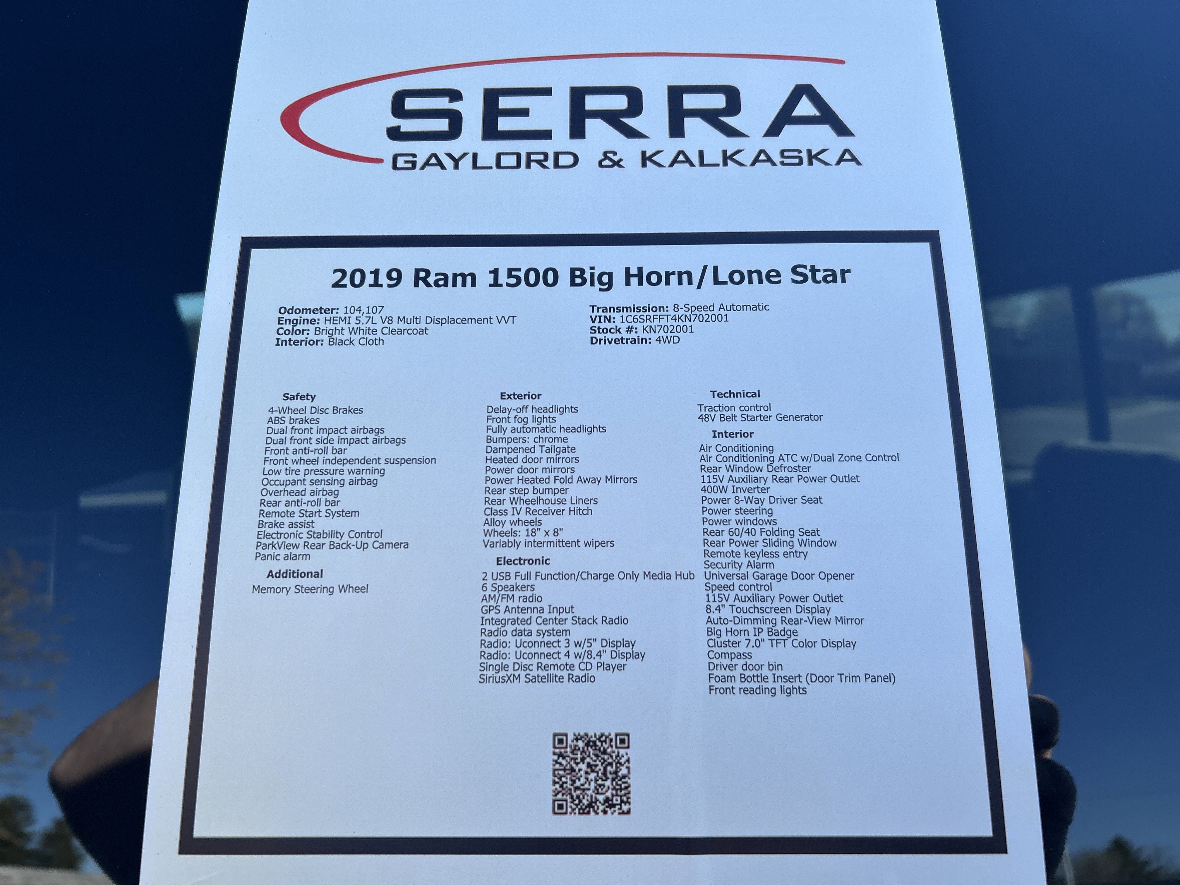 2019 RAM 1500 Big Horn