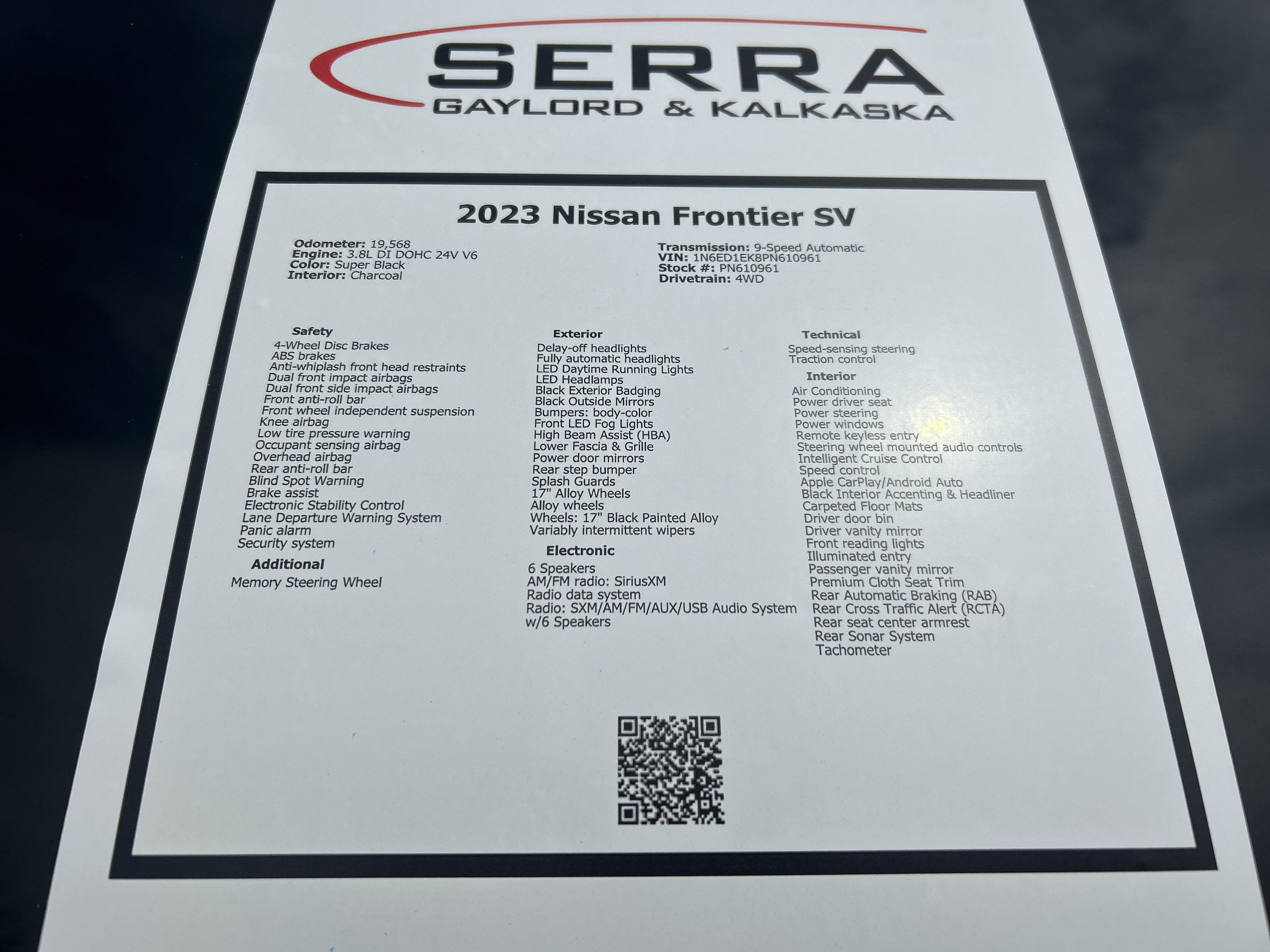 2023 Nissan Frontier SV