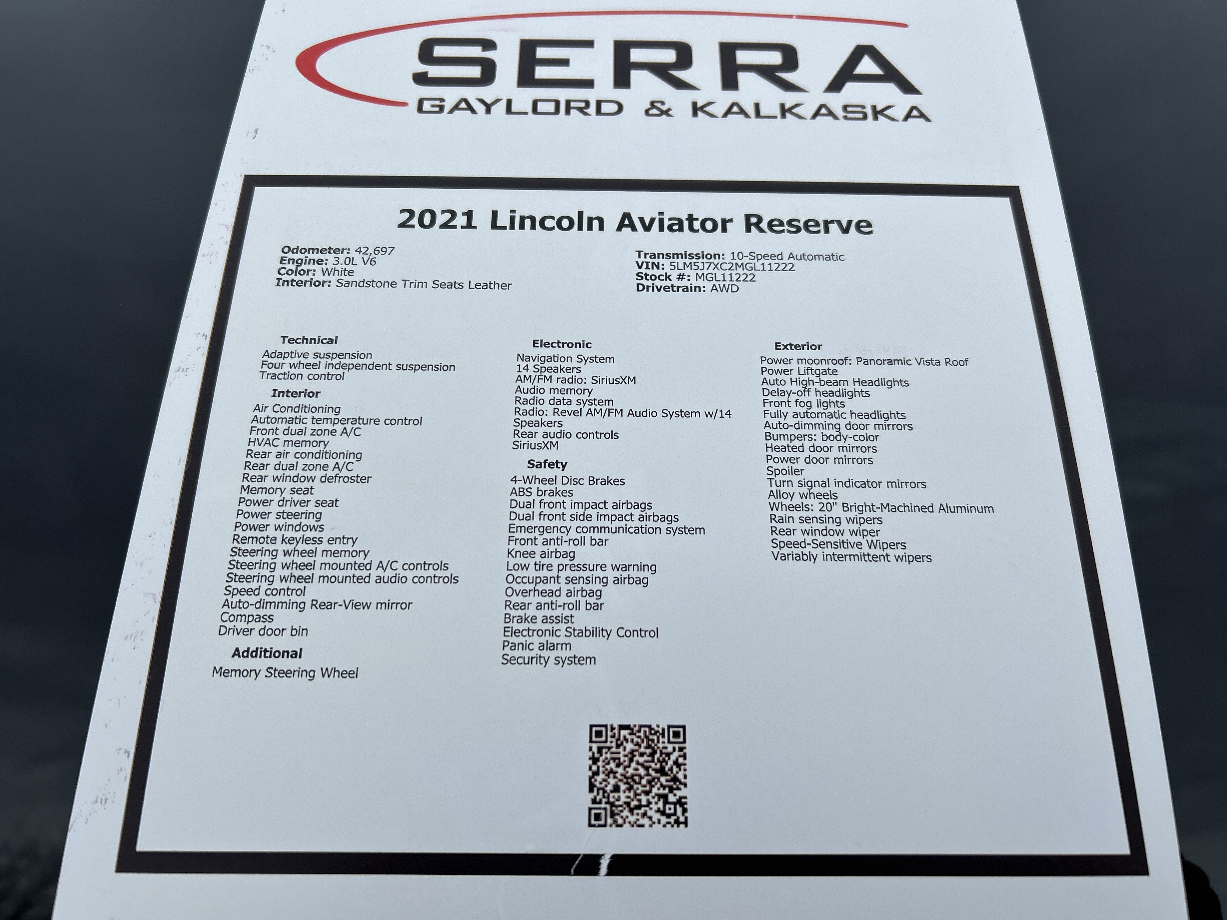 2021 Lincoln Aviator Reserve