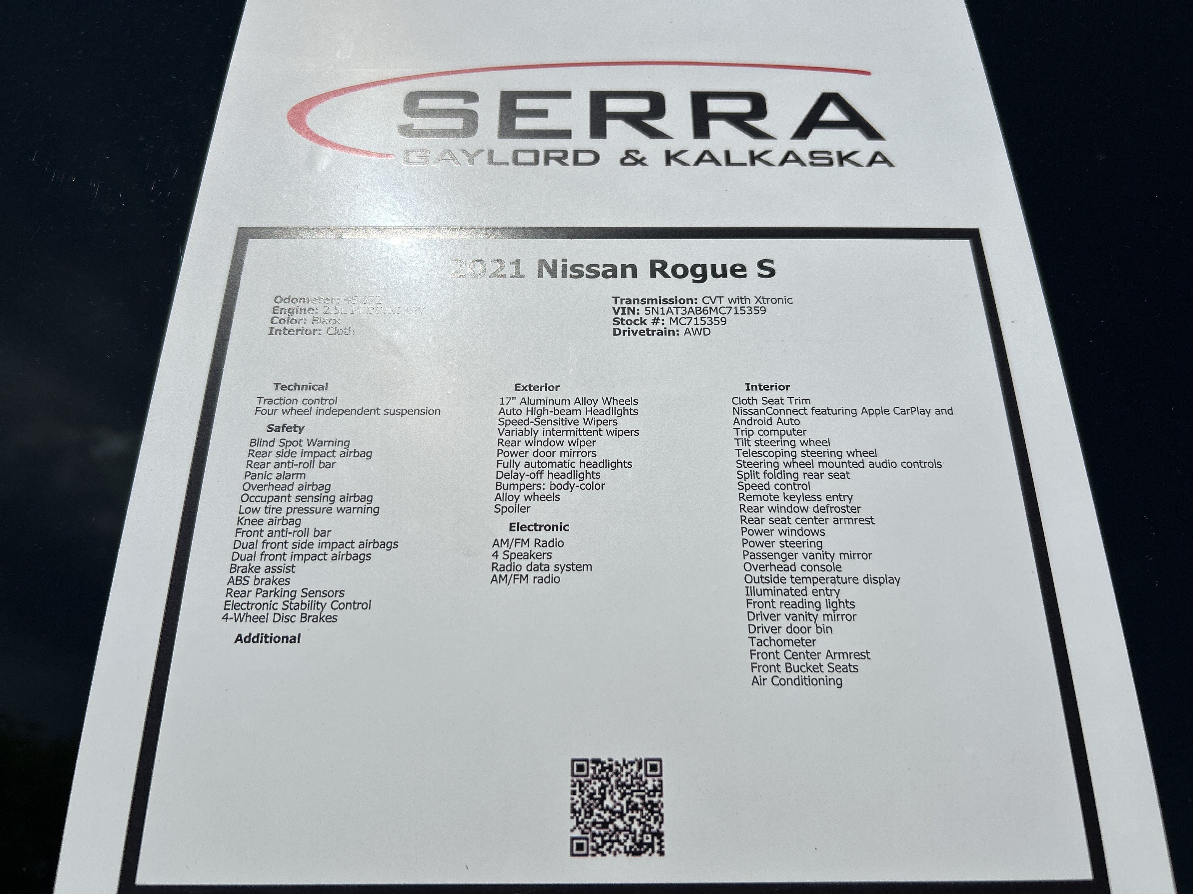 2021 Nissan Rogue S Intelligent AWD
