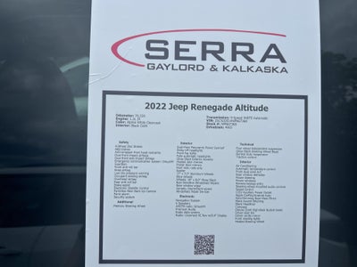 2022 Jeep Renegade Altitude 4x4
